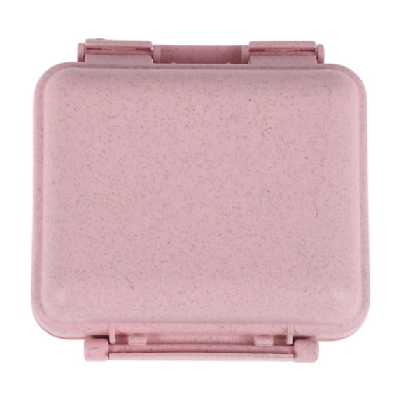 Unique Bargains 1 Pc 6 Grids Independent Double Layer Pill Case Detachable for Travel Pink