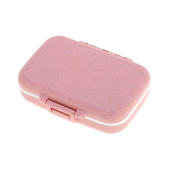 Unique Bargains 1 Pc 6 Grids Single Layer Pill Box for Travel Pink