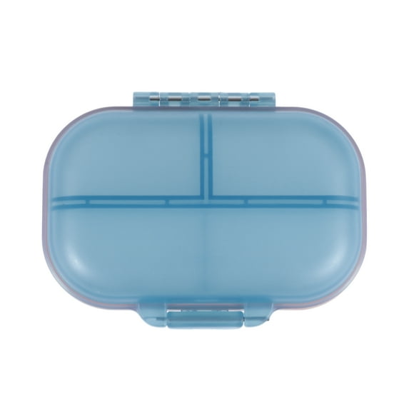 Unique Bargains 1 Pc 7 Grids Double Layer Pill Case Portable for Travel Clear Blue