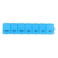 thumbnail image 1 of Unique Bargains 1 Pc 7 Grids Single Row Hung-Chain Pill Case Waterproof for Travel Clear Blue, 1 of 6