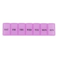 thumbnail image 1 of Unique Bargains 1 Pc 7 Grids Single Row Pill Case Waterproof for Travel Clear Purple, 1 of 6