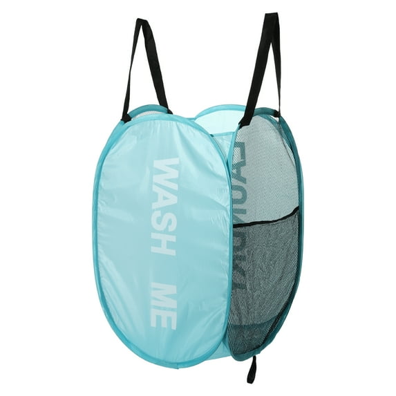 Unique Bargains 1 Pc 75L Folding Laundry Basket Durable Folding Laundry Hamper for Bathroom 14.17"x14.17"x22.83" Blue