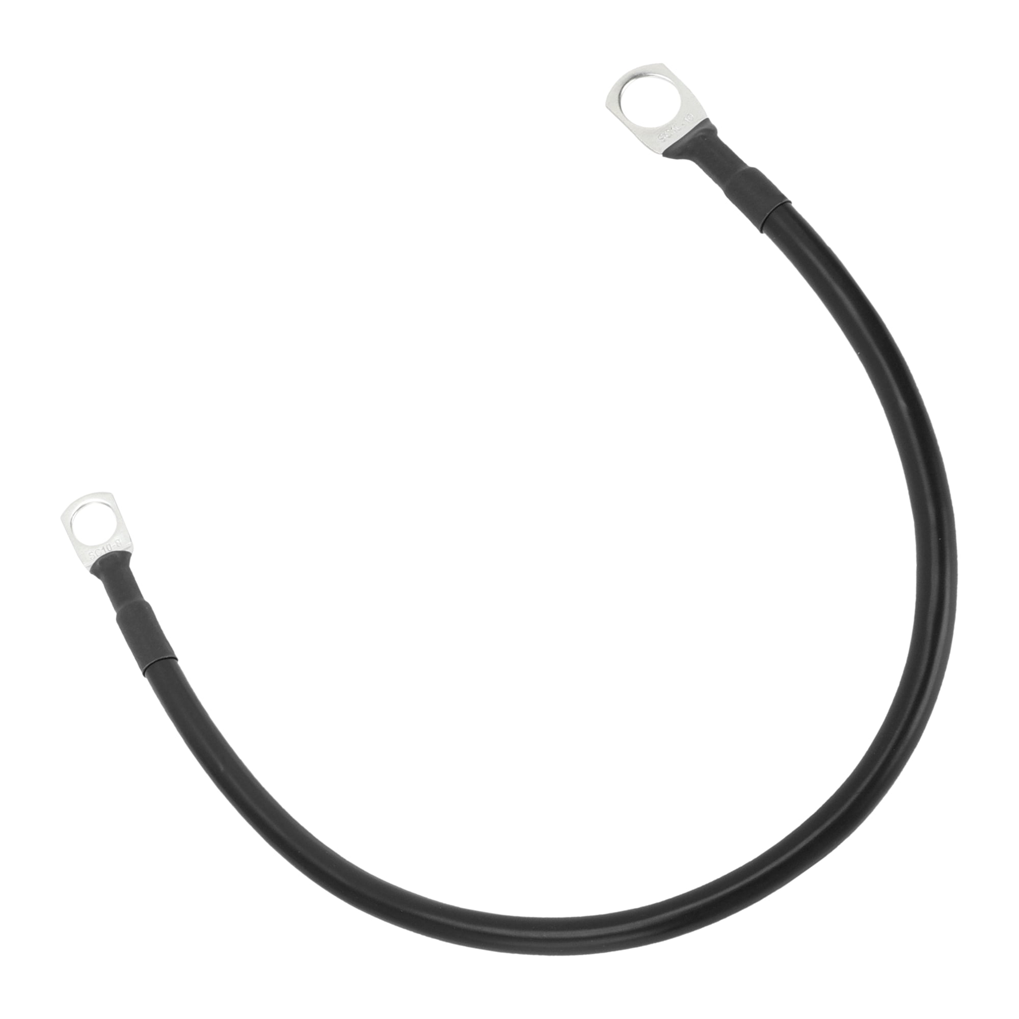 Unique Bargains 1 Pc 8 AWG Gauge 1Ft Tinned copper Battery Inverter Cable 3/8" 5/16" Lug Universal Black