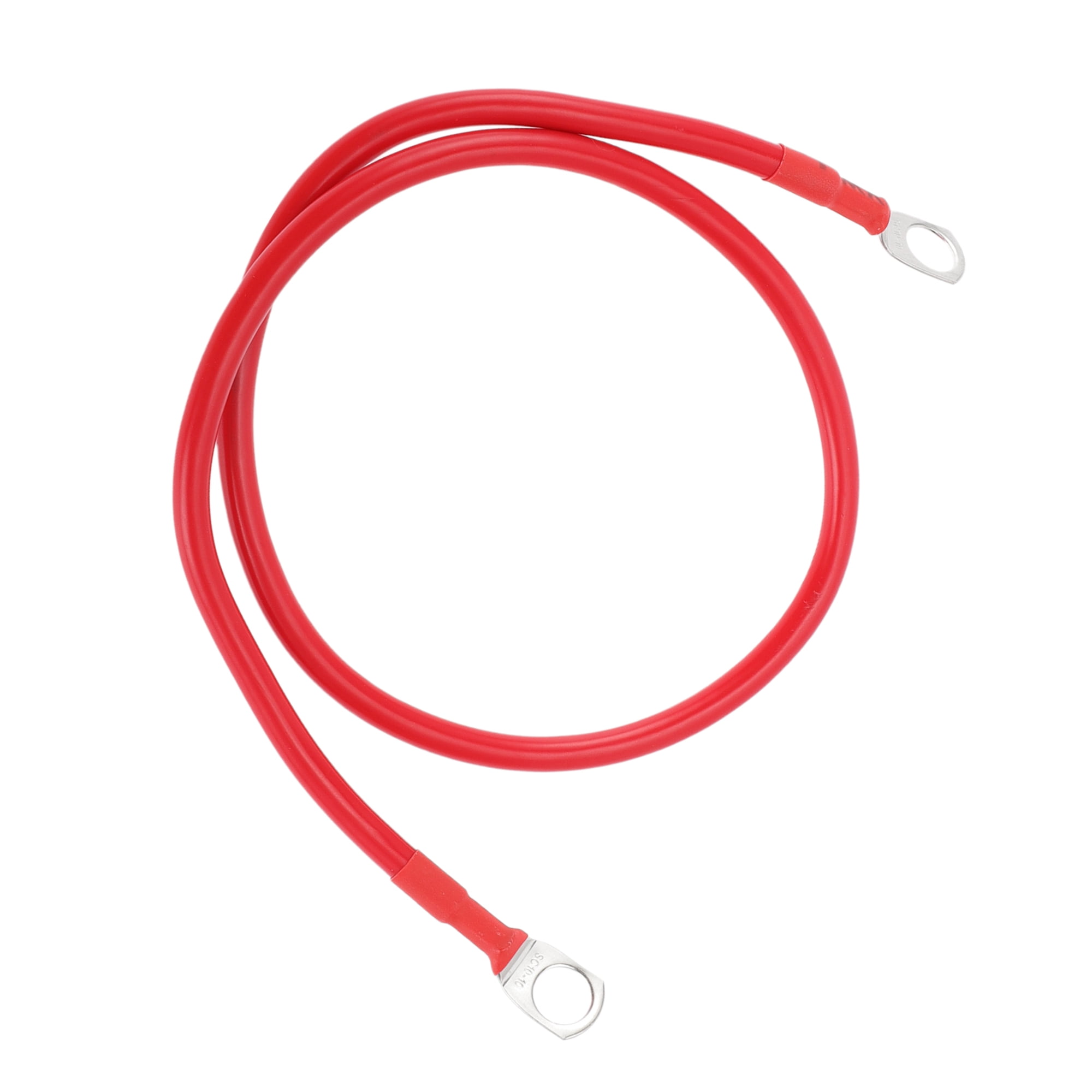 Unique Bargains 1 Pc 8 AWG Gauge 2FT Copper Battery Inverter Cable 3/8" lug Universal Red