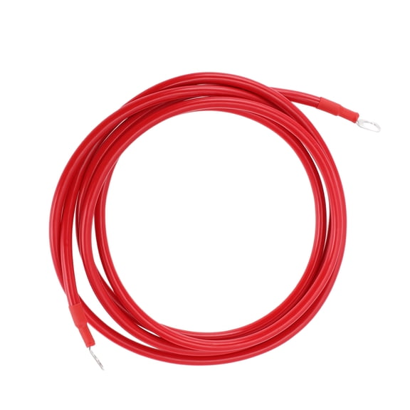 Unique Bargains 1 Pc 8 AWG Gauge 7FT Copper Battery Inverter Cable 5/16" lug Universal Red