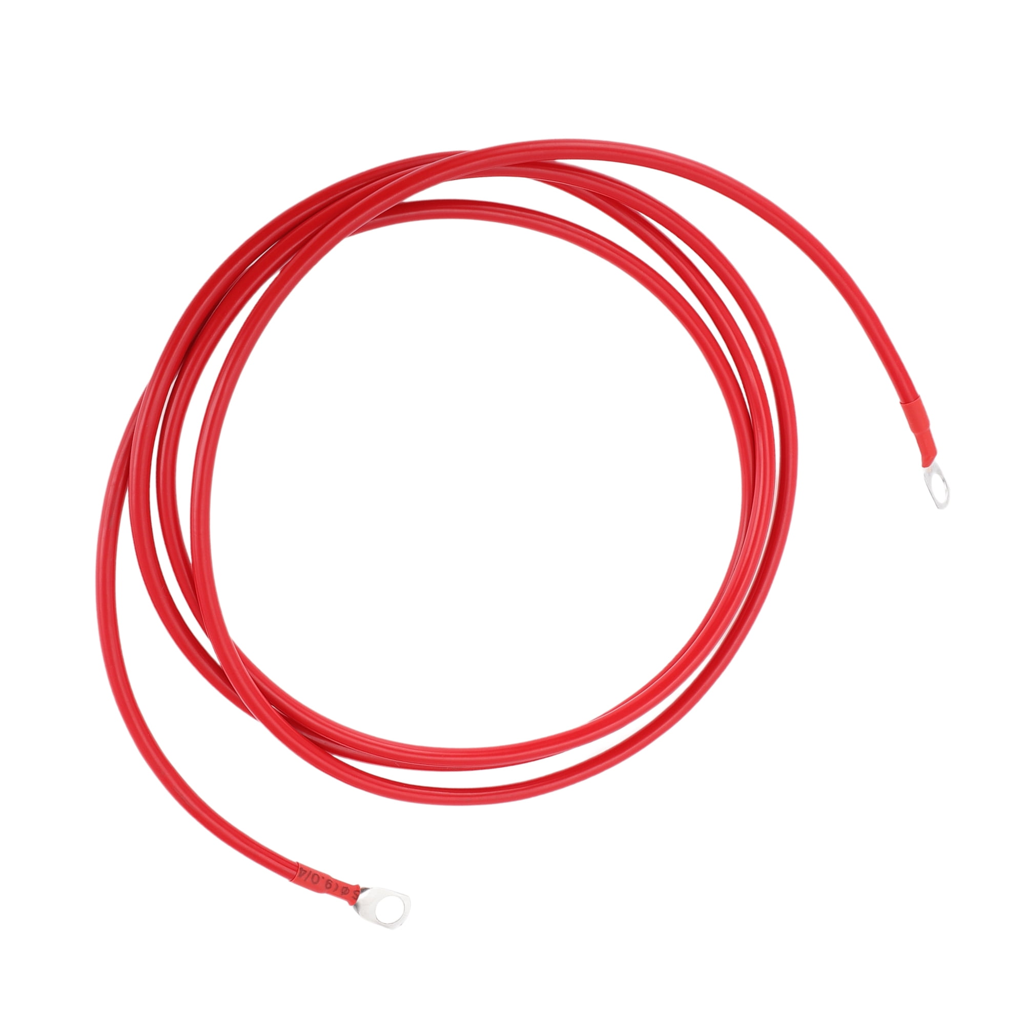 Unique Bargains 1 Pc 8 AWG Gauge 8FT Copper Battery Inverter Cable 3/8" lug Universal Red