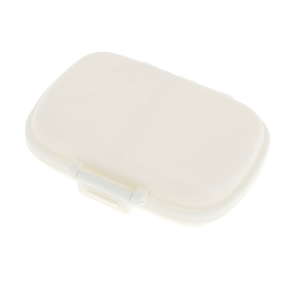 Unique Bargains 1 Pc 8 Grids Double Layer Pill Box for Travel White