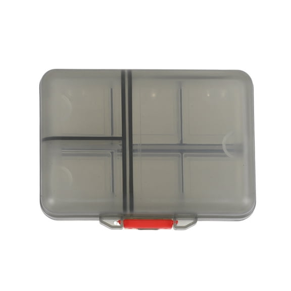 Unique Bargains 1 Pc 9 Grids Double Layer Pill Case Durable for Travel Gray