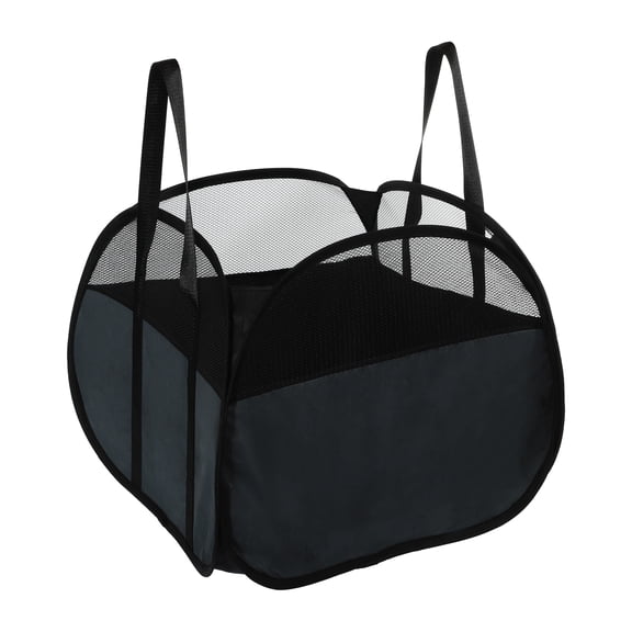 Unique Bargains 1 Pc 90L Folding Laundry Basket Breathable Hamper Basket for Bathroom 19.69"x19.69"x14.96" Black