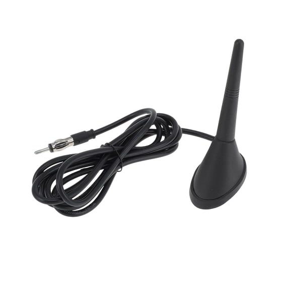 Unique Bargains 1 Pc AM/FM Radio Signal Antenna Mount 3.5" Car Radio Aerial with 39.4" Cable Black Rubber ABS Metal