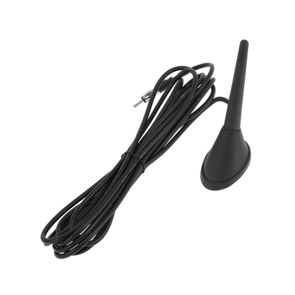 Unique Bargains 1 Pc AM/FM Radio Signal Antenna Mount 3.5" Car Radio Aerial with 98.4" Cable Black Rubber ABS Metal