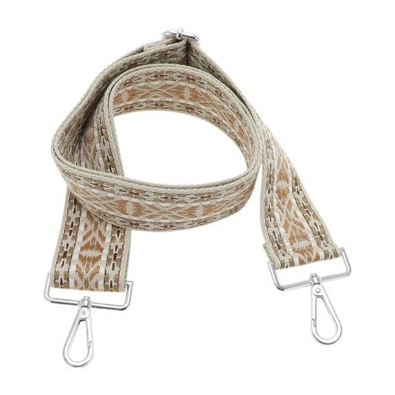 Unique Bargains 1 Pc Adjustable Bright Silver Tone Hook Handbag Strap for Dating Khaki Polyester