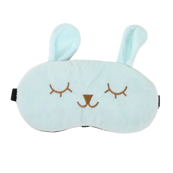 Unique Bargains 1 Pc Adjustable Cartoon Rabbit Eye Mask for Home Fleece Blue