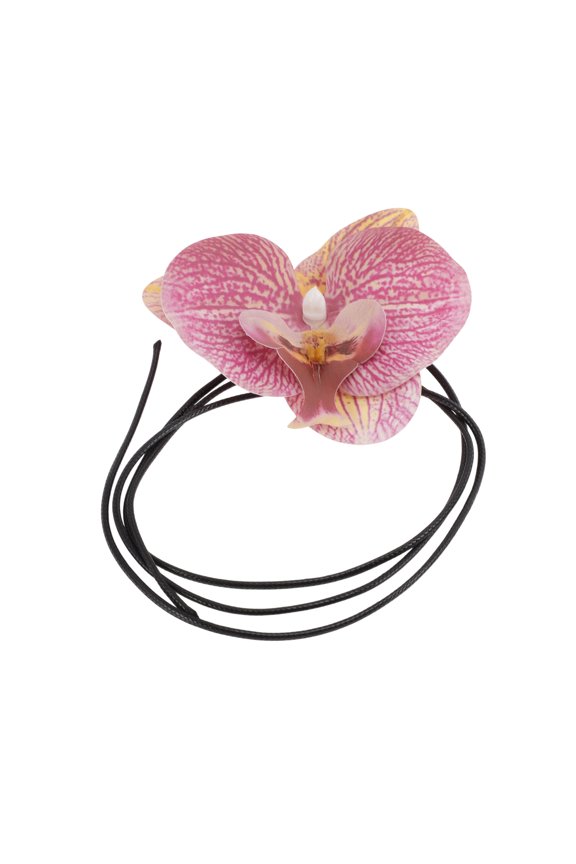 1 Pc Adjustable Choker Necklac Phalaenopsis Flower Pattern Delicate Floral Wristband Rose Red