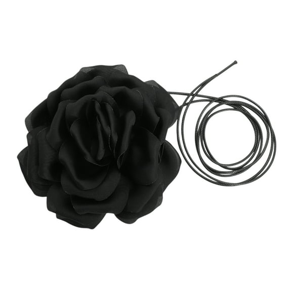 Unique Bargains 1 Pc Adjustable Choker Necklace Flower Delicate Floral Wristband for Women Black