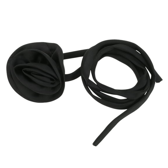 Unique Bargains 1 Pc Adjustable Choker Necklace Rose Delicate Floral Wristband for Women Black