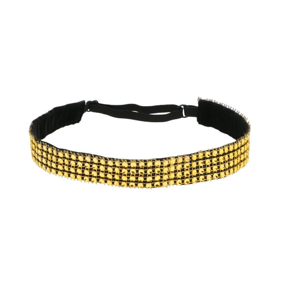 Unique Bargains 1 Pc Adjustable Rhinestone Headbands for Women Gold Tone