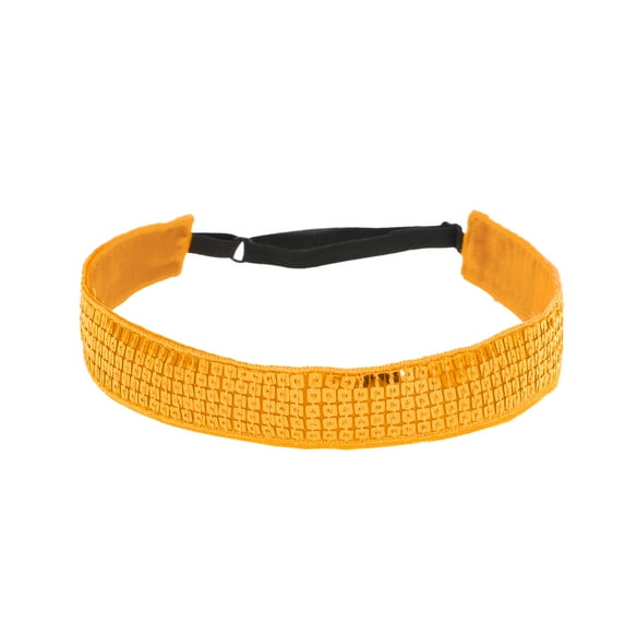 Unique Bargains Christmas 1 Pc Adjustable Sequins Headbands for Women Orange
