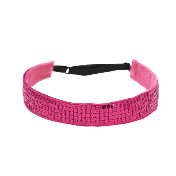 Unique Bargains 1 Pc Adjustable Sequins Headbands for Women Rose Red