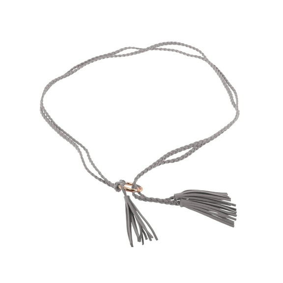Unique Bargains 1 Pc Adjustable Waist Belt Bohemian Tie Belt Bohemian Round Ring Pattern Gray