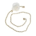 thumbnail image 1 of Unique Bargains 1 Pc Adjustable Waist Belt Delicate Flower Adjustable Waist Cord Women Gold Tone White, 1 of 6