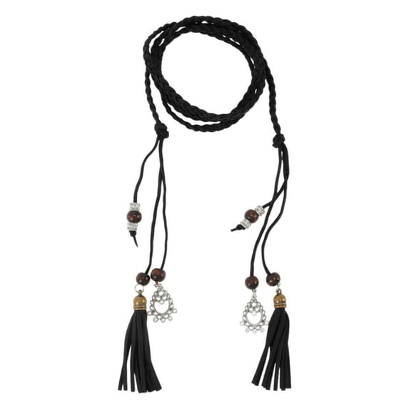 Unique Bargains 1 Pc Adjustable Waist Belt Elegant Ancient Style Tassel Vintage Waist Chain Women Black