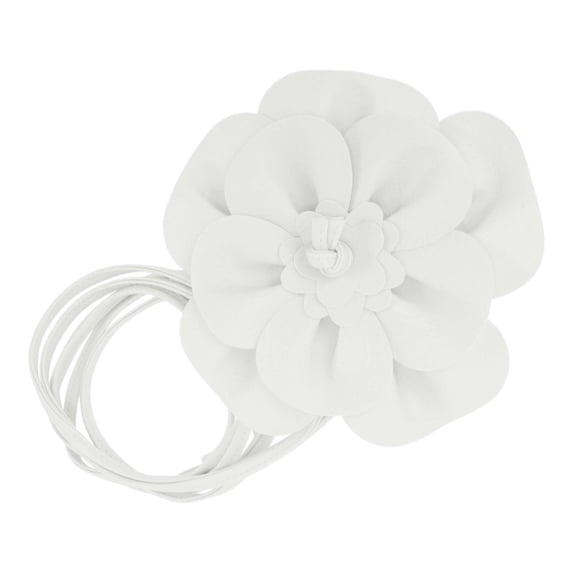 Unique Bargains 1 Pc Adjustable Waist Belt Elegant Flower Handmade Cord Belt Women White