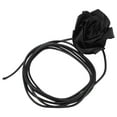 thumbnail image 1 of Unique Bargains 1 Pc Adjustable Waist Belt Elegant Satin Rose Flower Handmade Cord Belt Women Black, 1 of 4
