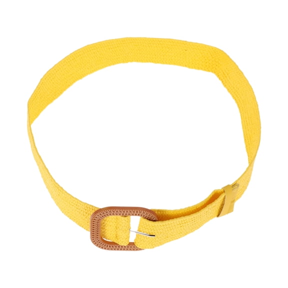 Unique Bargains 1 Pc Adjustable Waist Belt Square Clasp Waist Cord Yellow