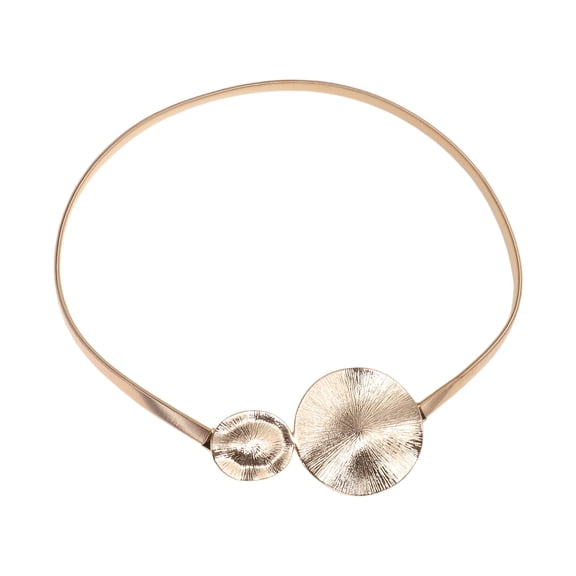 Unique Bargains 1 Pc Adjustable Waist Belt Two Circles Pattern Waist Cord Gold Tone