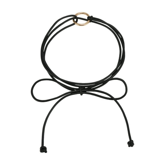Unique Bargains 1 Pc Adjustable Waist Cord Elegant Circle Knot Buckle Handmade Cord Belt for Women Black