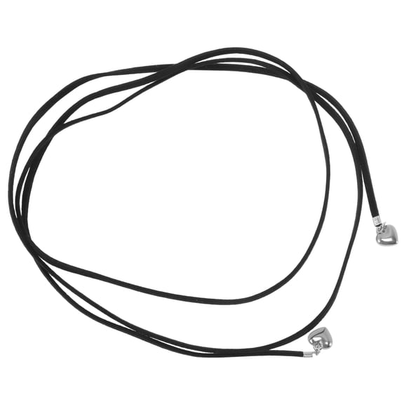 Unique Bargains 1 Pc Adjustable choker necklace Heart-shaped Bow Pattern Wrap around wrist bracelet Black Silver Tone