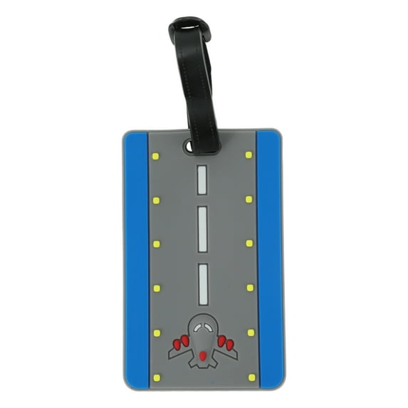 Unique Bargains 1 Pc Aircraft Route Pattern Luggage Tag for Travelling Blue