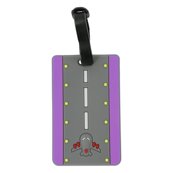Unique Bargains 1 Pc Aircraft Route Pattern Luggage Tag for Travelling Purple
