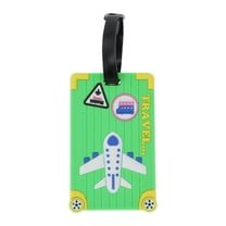 Unique Bargains 1 Pc Airplane Pattern Luggage Tag for Travelling Grass Green