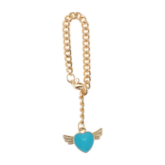 Unique Bargains 1 Pc Angel Heart Wings Cup Chain Water Cup Pendant Blue Alloy