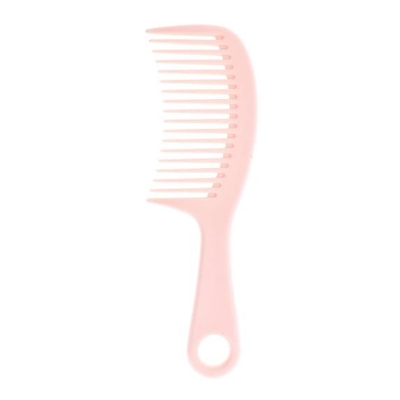 Unique Bargains 1 Pc Arc Round Hole Wide Tooth Comb for Daily Use Pink