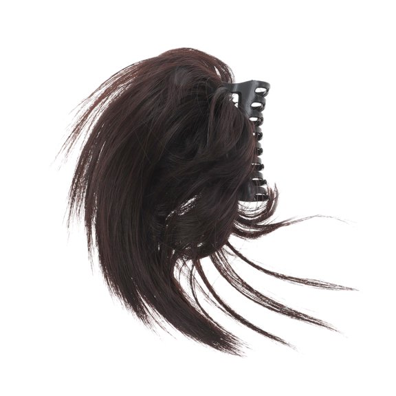 Unique Bargains 1 Pc Ball Hair Bun Wig Hair Clips for Hair Extension 11.02" Length Dark Brown