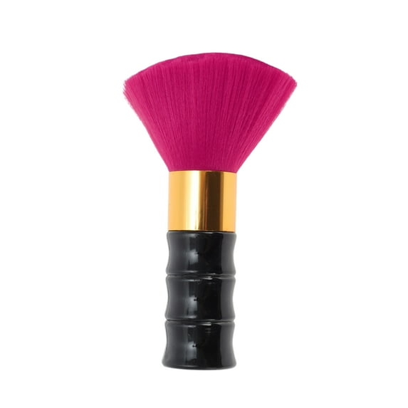 Unique Bargains 1 Pc Bamboo Shaped Neck Duster Brush for Barber Shop Rose Red ABS Aluminum Nylon Hair