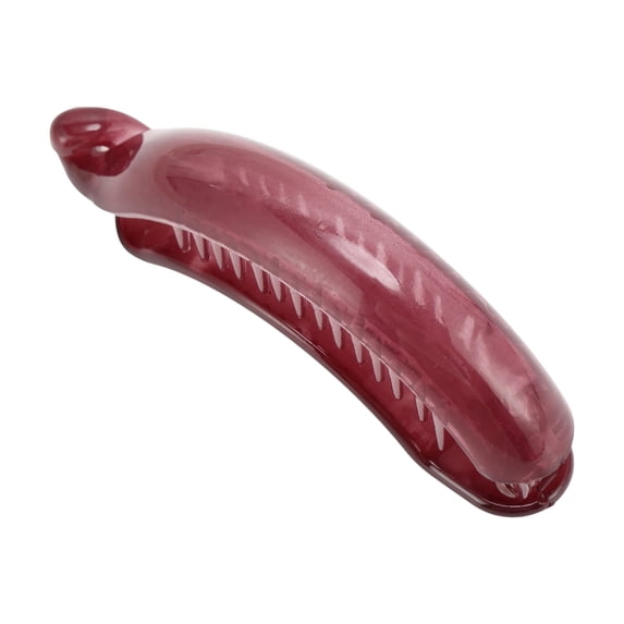 Unique Bargains 1 Pc Banana Clip Solid Color Hair Clip Red