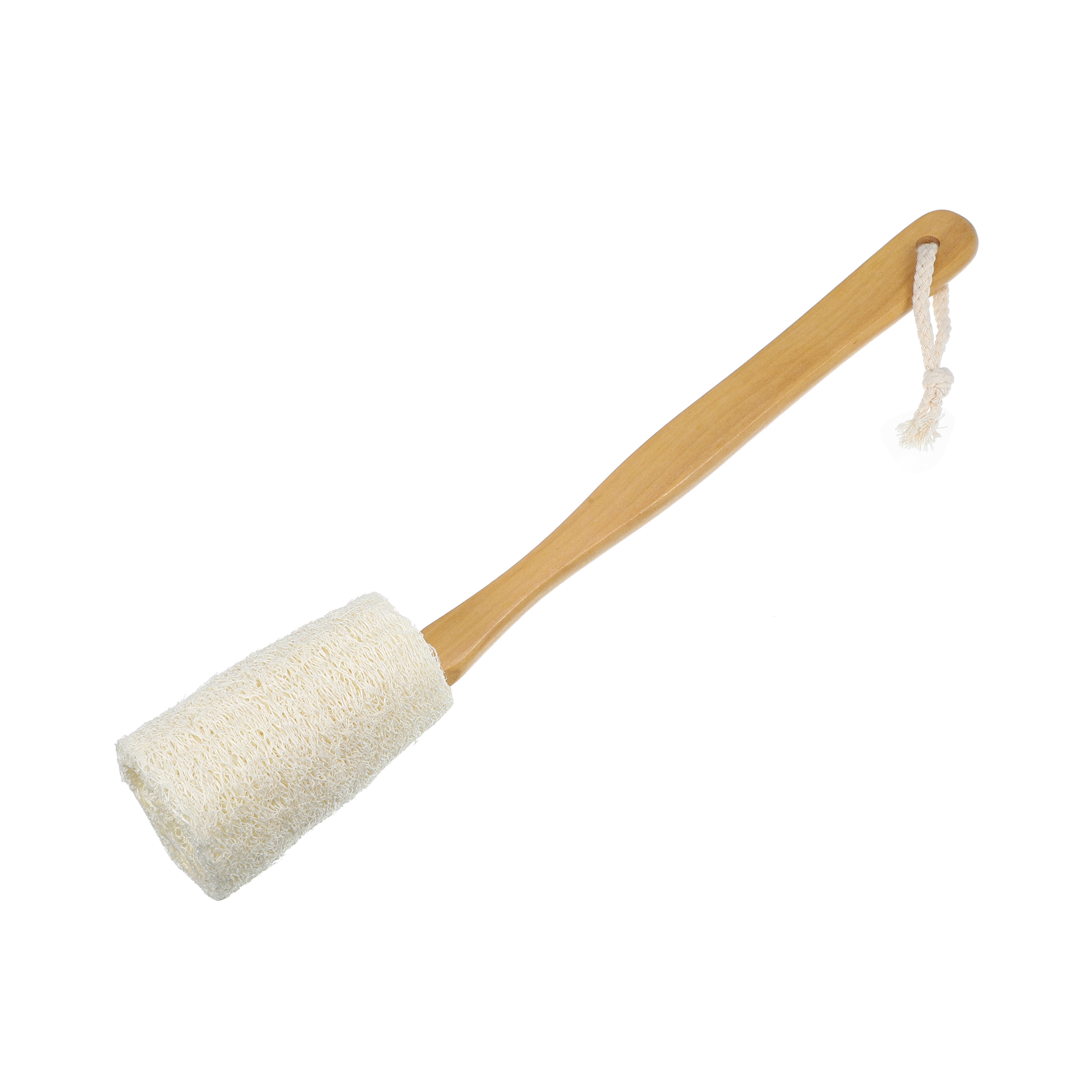 Unique Bargains 1 Pc Bath Brush Back Scrubber Wood with Handle Brown Beige 3.9inch