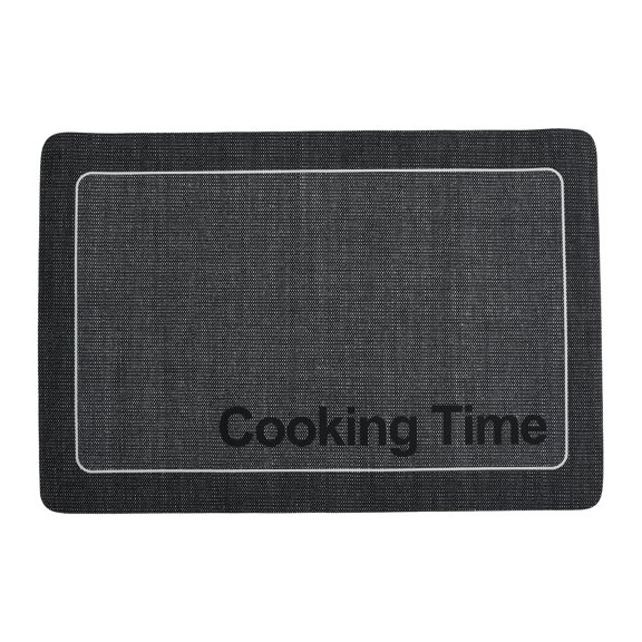 Unique Bargains 1 Pc Bath Mat for Bathroom Anti-slip in The Shower Letter "Cooking Time" Style Black Gray