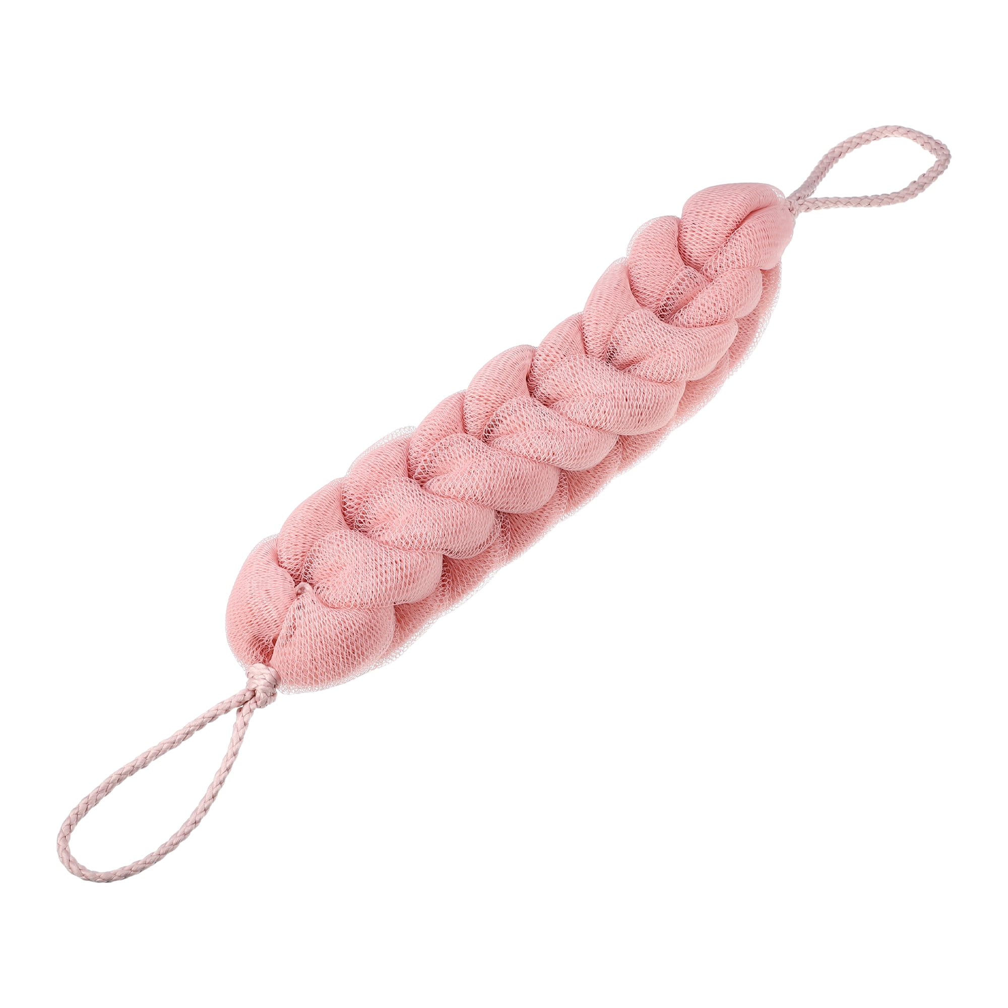 Unique Bargains 1 Pc Bath Shower Loofah Sponge Body Puffs 11.42"x2.20"x1.97" Pink