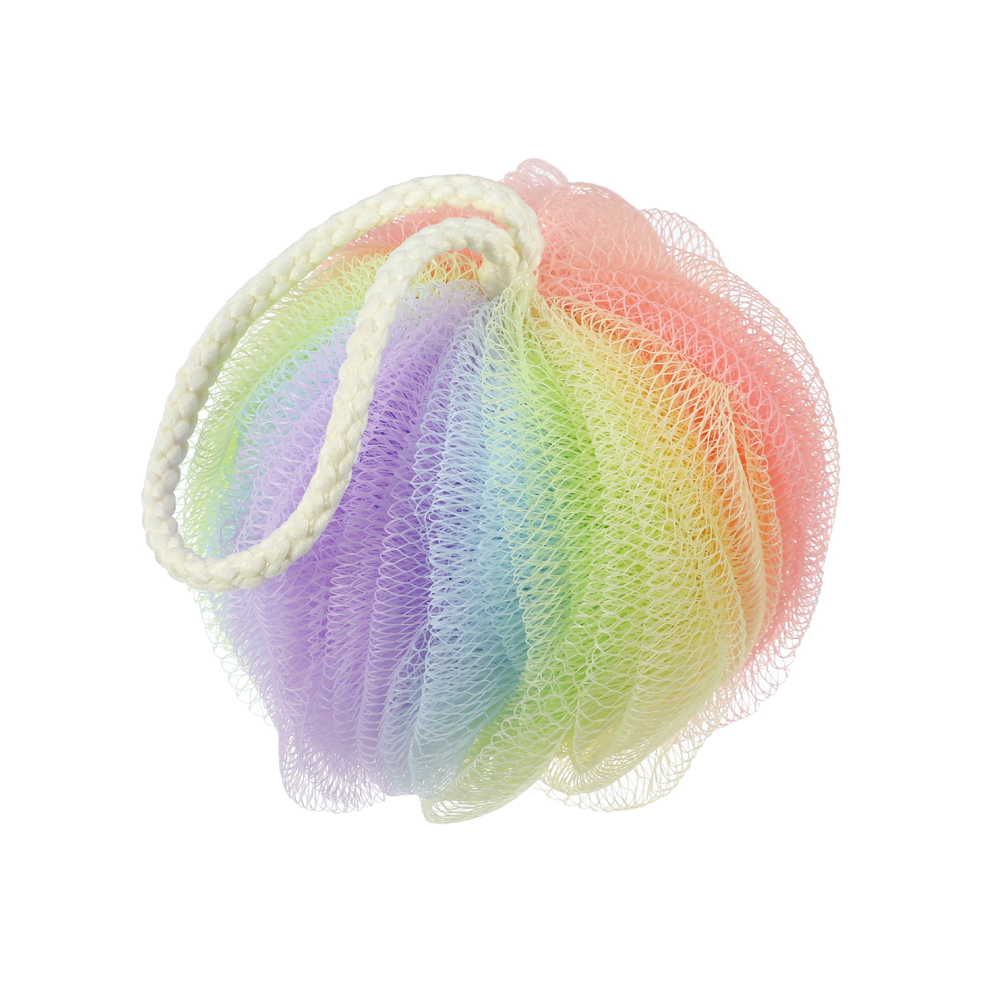 Unique Bargains 1 Pc Bath Shower Loofah Sponge Body Puffs 3.74"x4.33" Assorted Color