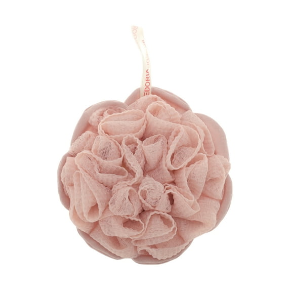 Unique Bargains 1 Pc Bath Shower Loofah Sponge Body Puffs for Bathroom 5.91"x5.12" Pink