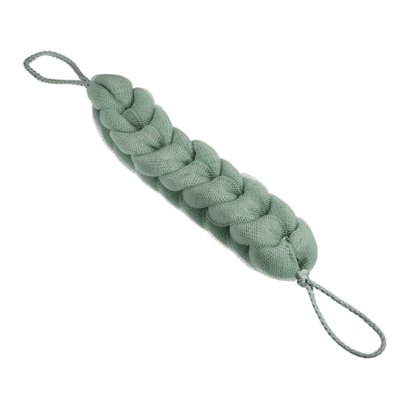 Unique Bargains 1 Pc Bath Shower Loofah Sponge Body Puffs for Bathroom Shower 11.42"x2.20"x1.97" Green