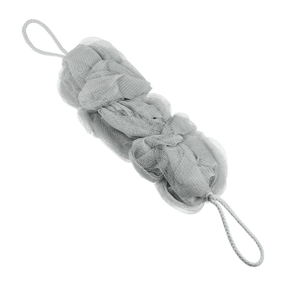 Unique Bargains 1 Pc Bath Shower Loofah Sponge Body Puffs for Bathroom Shower 11.42"x4.72"x2.36" Gray
