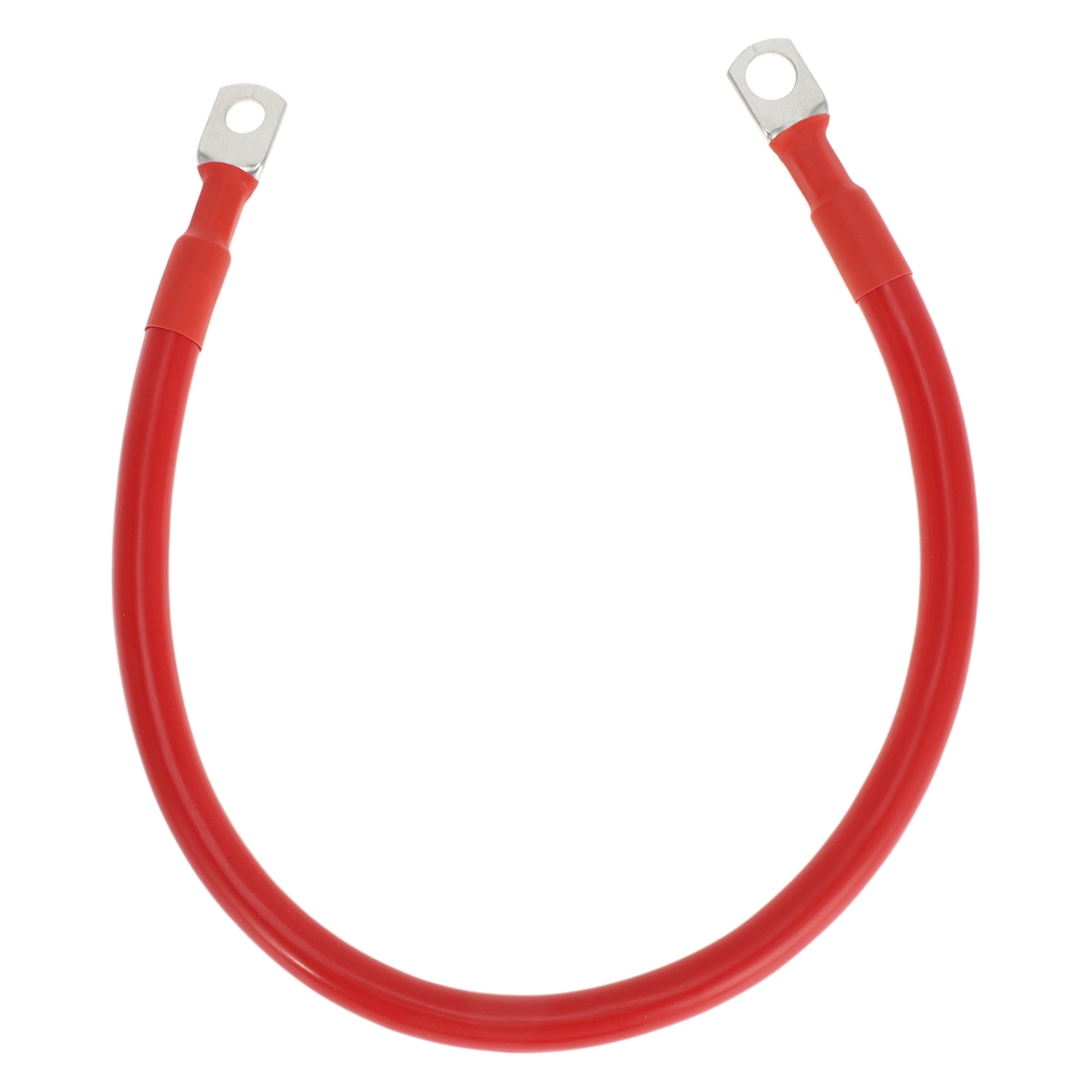 Unique Bargains 1 Pc Battery Inverter Cable 2 AWG Gauge 1.5FT 3/8" Lug 5/16" Lug Battery Cable Universal for Car Vehicle Boat RV Solar Tinned Copper Red