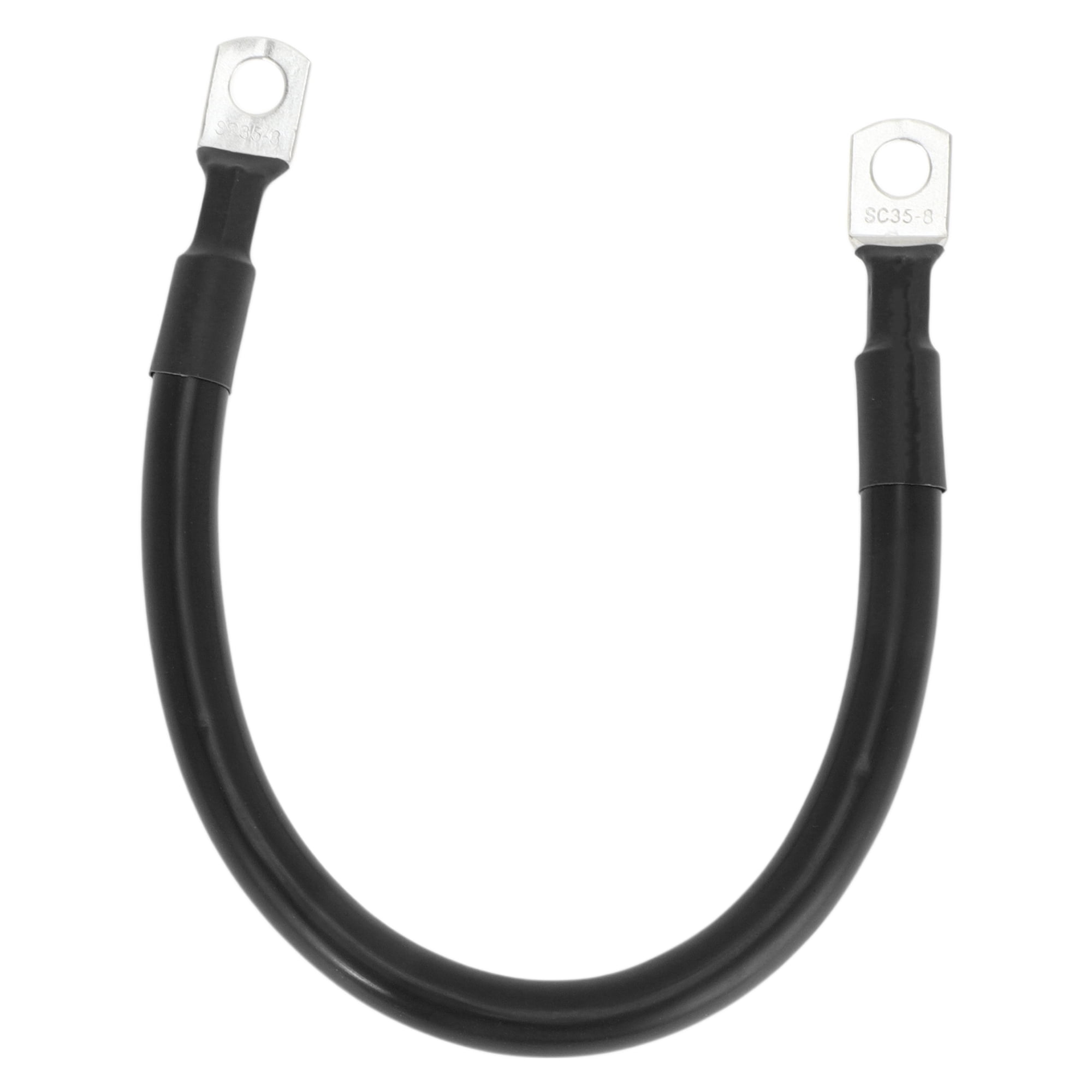 Unique Bargains 1 Pc Battery Inverter Cable 2 AWG Gauge 1FT 5/16" Lug Battery Cable Universal for Car Vehicle Boat RV Solar Tinned Copper Black