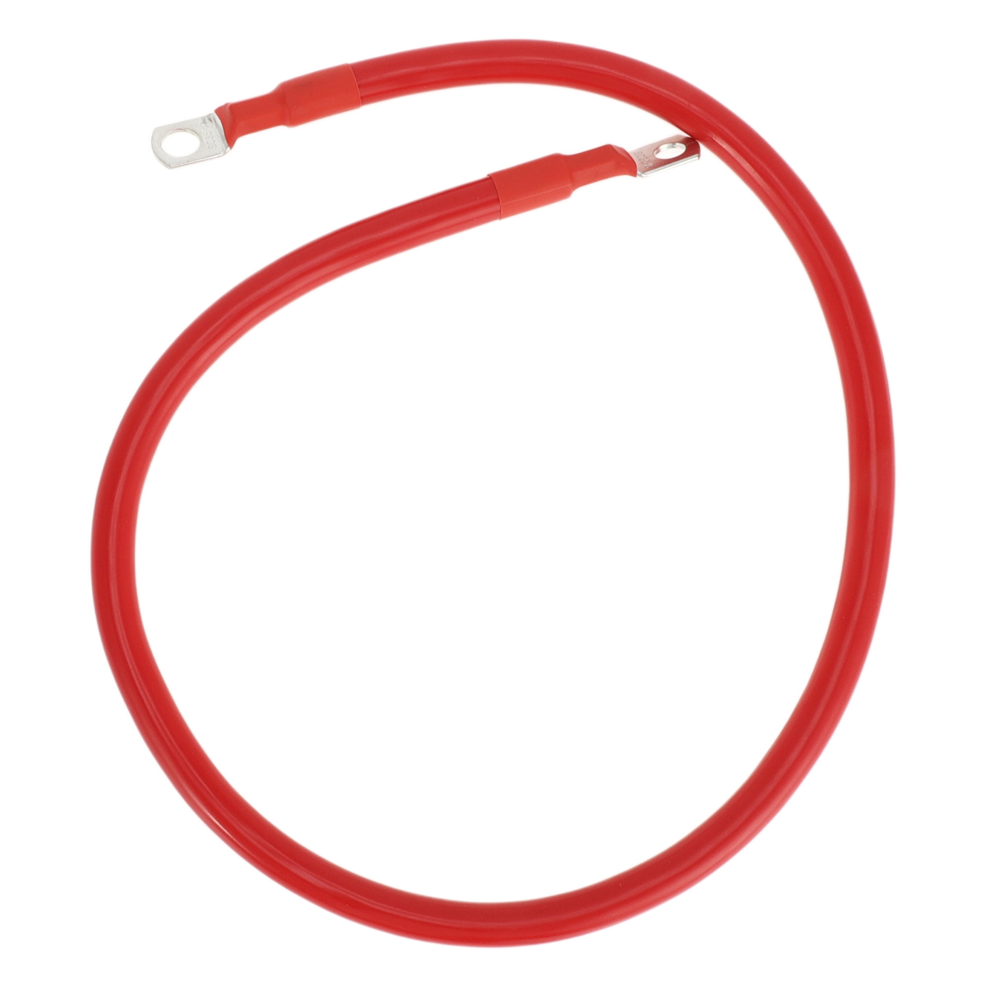 Unique Bargains 1 Pc Battery Inverter Cable 2 AWG Gauge 2.5FT 3/8" Lug 5/16" Lug Battery Cable Universal for Car Vehicle Boat RV Solar Tinned Copper Red